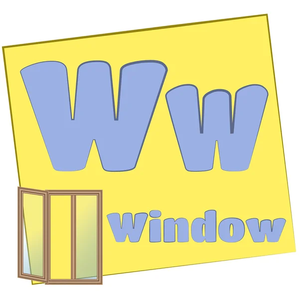 W-window / bunte Buchstaben aus dem Alphabet — Stockfoto