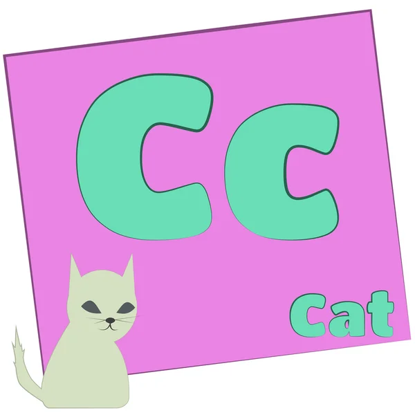 C-猫/七彩字母 — 图库照片