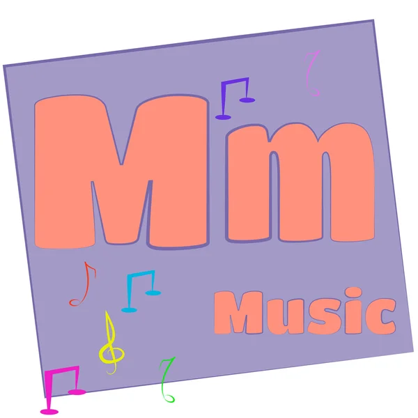 Τα γράμματα αλφαβήτου M-μουσική/πολύχρωμο — Φωτογραφία Αρχείου