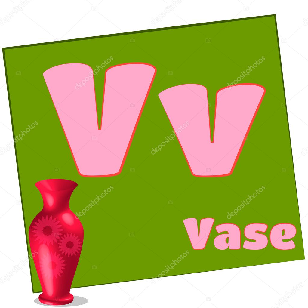 V-vase/Colorful alphabet letters
