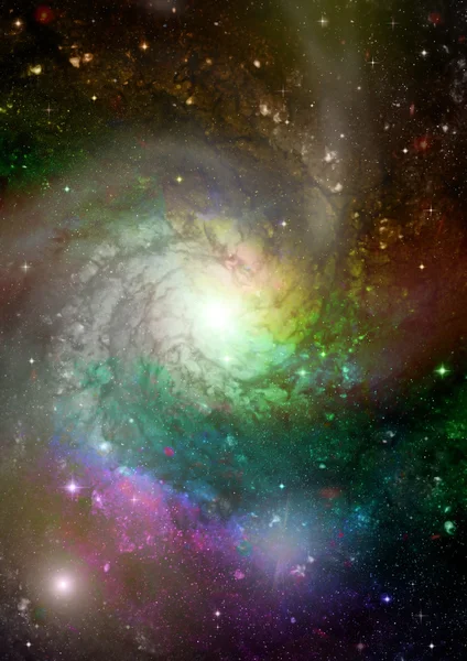 Далекая спиральная галактика — стоковое фото