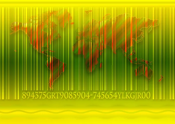 The world with a bar code — Stock Photo, Image