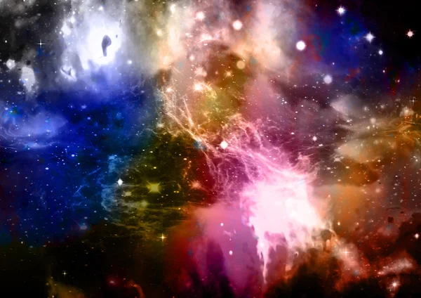 Estrellas del espacio y nebulosa — Foto de Stock