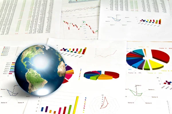 Business graph with earth (Elements of this image furnished by N — Stock Photo, Image