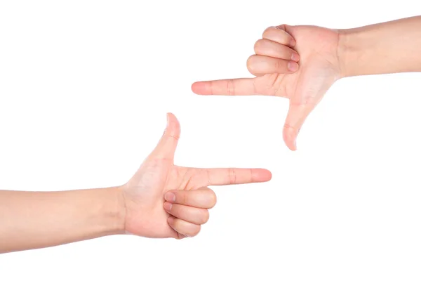 stock image Hand symbol frame on white background