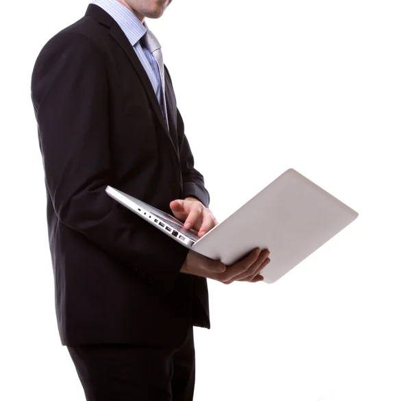 Business man with laptop — Stock Photo, Image