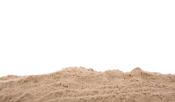 Sand scattering isolerad på vit bakgrund — Stockfoto