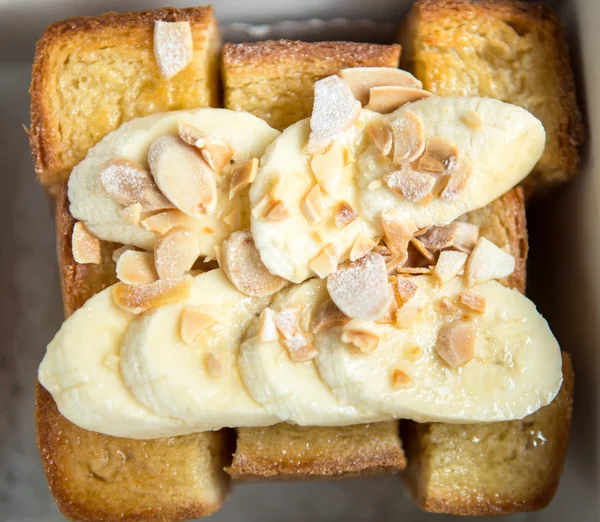 Honung toast med banan — Stockfoto