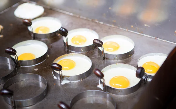 stock image Fried egg in a frying pan