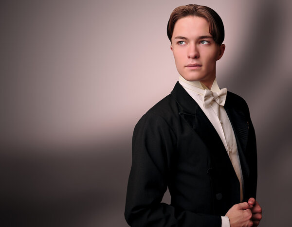 Elegant young man in suit