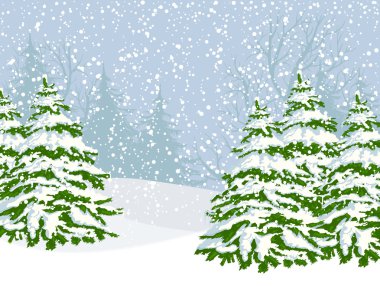 Winter landscape clipart