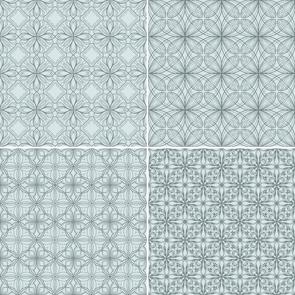 4 patrones florales sin costura — Archivo Imágenes Vectoriales