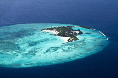 Aerial view of Maldive islands clipart