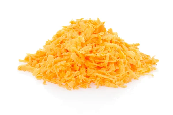 stock image Grated carrots heap on white