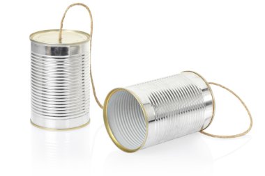 Can telephone on white clipart