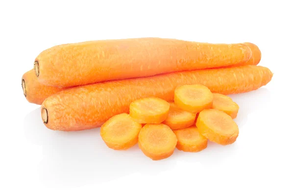 Fresh carrots on white — Stock Photo, Image