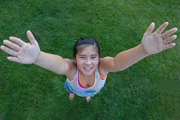 stock image Looking Down on a Happy Girl