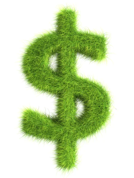 Znak dolaru trávy — Stock fotografie