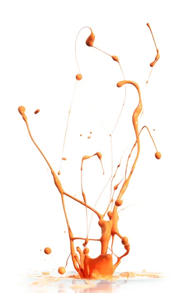 Orange festék, fröccsenő — Stock Fotó