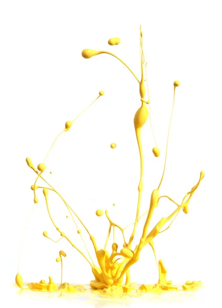 Éclaboussures de peinture jaune — Photo