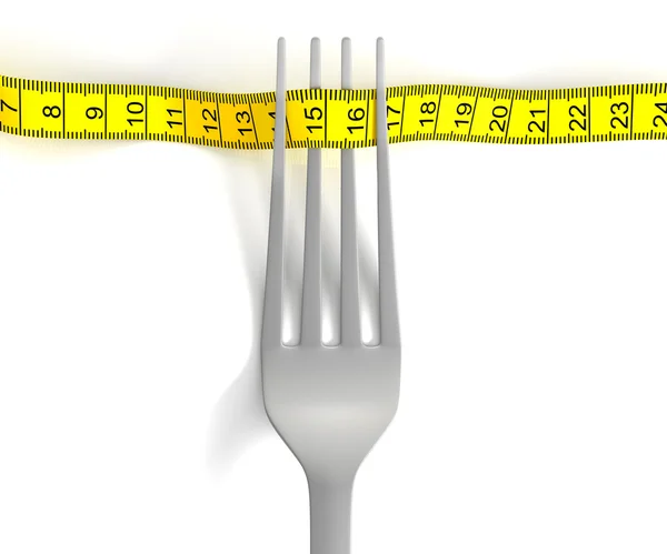 带测量带的叉子 — 图库照片