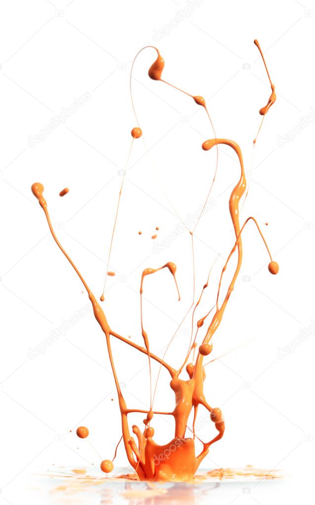 Orange paint splashing