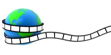 Earth wrapped in film clipart