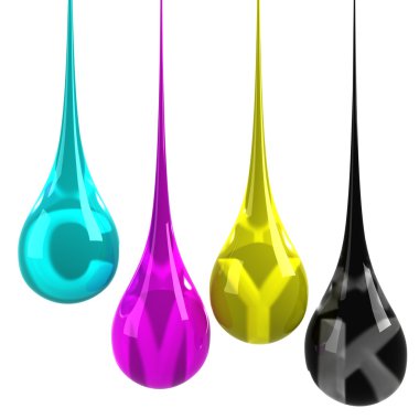 CMYK drops isolated on white clipart