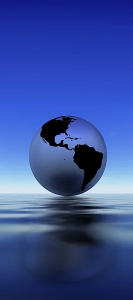 Reflexão da Terra sobre a água — Fotografia de Stock