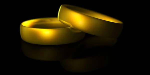 Dois anéis de ouro — Fotografia de Stock