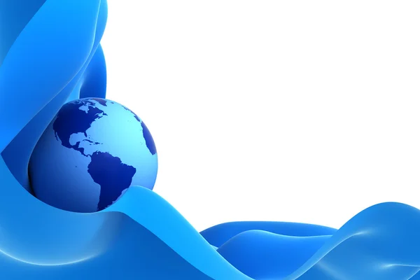 Earth on a blue wave — Stock Photo, Image
