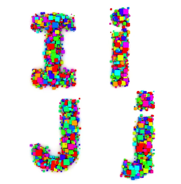 Litery wykonane z kolorowych pól — Zdjęcie stockowe