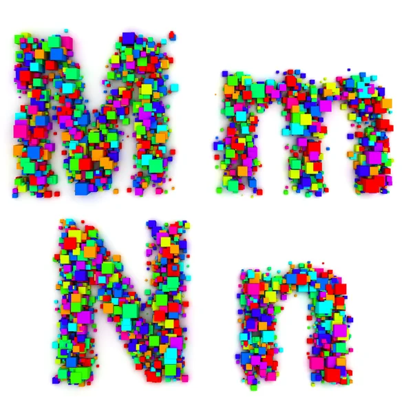 Litery wykonane z kolorowych pól — Zdjęcie stockowe