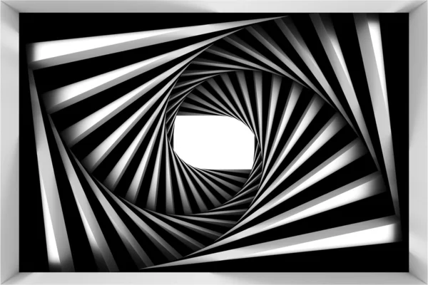 Black and white spiral — Stockfoto