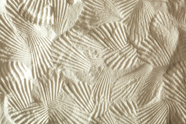 砂の中のシェル パターン — ストック写真
