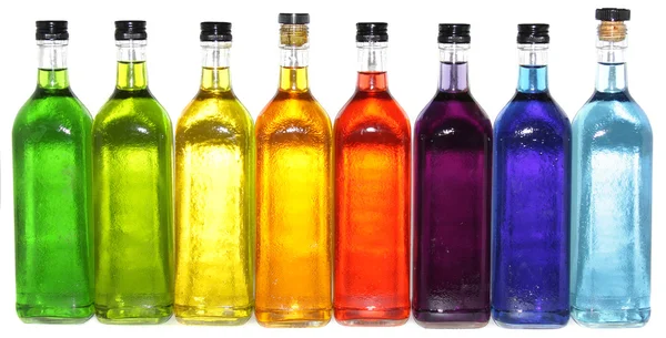 Красочные бутылки — стоковое фото