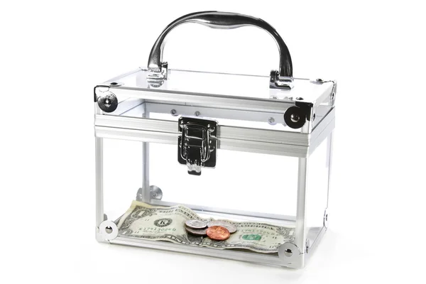 stock image Clear box with money