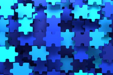 Mavi puzzle parçaları