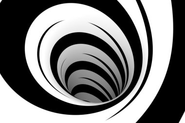 Abstract black and white spiral clipart