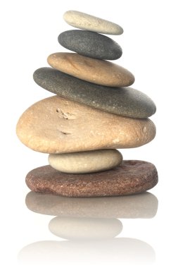 Stacked stones isolated on white