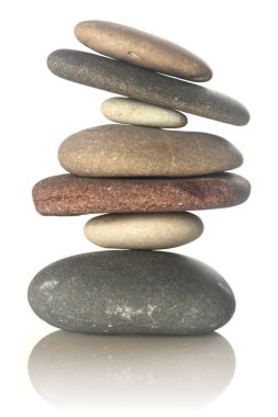 Stacked stones isolated on white