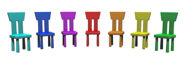 Kolorowe krzesła — Zdjęcie stockowe