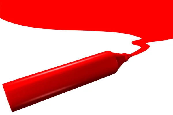 Dibujo marcador rojo — Foto de Stock