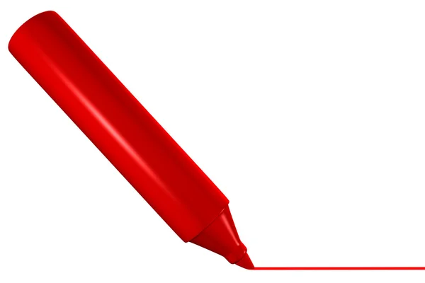 Linha de desenho marcador vermelho — Fotografia de Stock