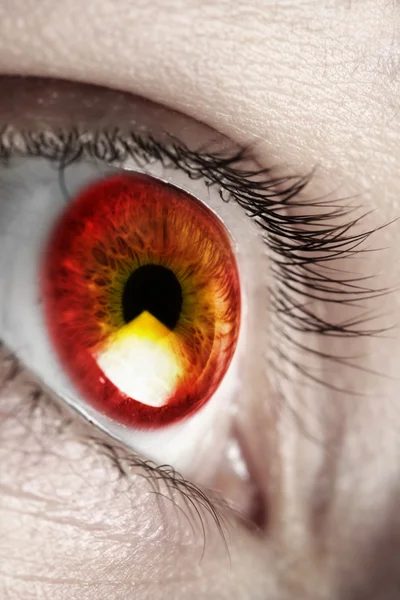 Zářivě červených očí — Stock fotografie