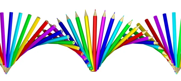 Duha barevné tužky — Stock fotografie