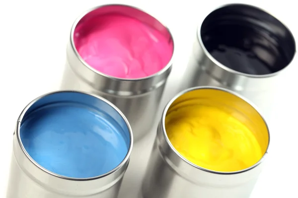 CMYK cans of paint — Stock Photo, Image
