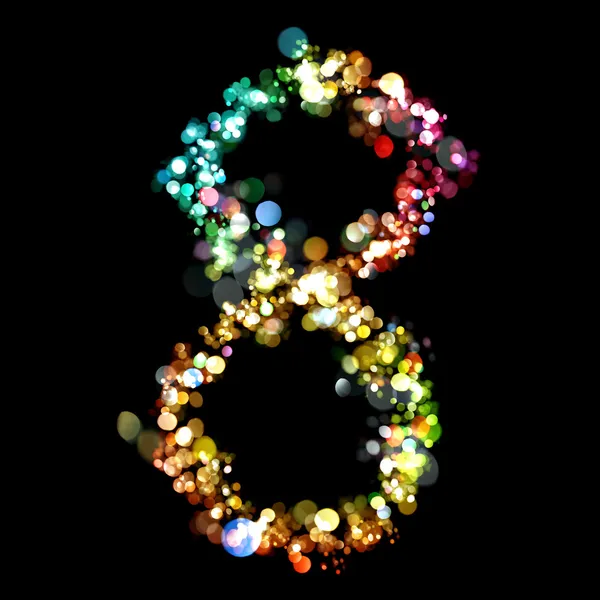 Lights in the shape of numbers — Stock Photo, Image