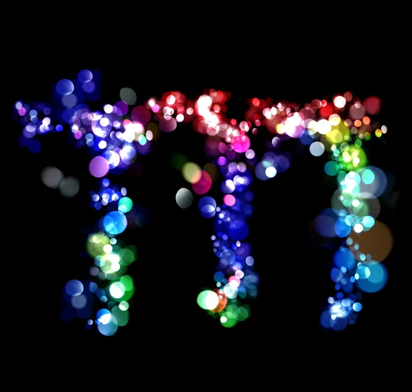 Lichter in Form von Buchstaben — Stockfoto
