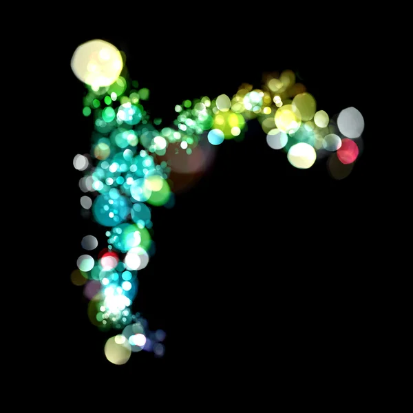 Harf şeklinde ışıkları — Stok fotoğraf